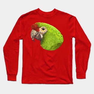 Military macaw bird head pixel art Long Sleeve T-Shirt